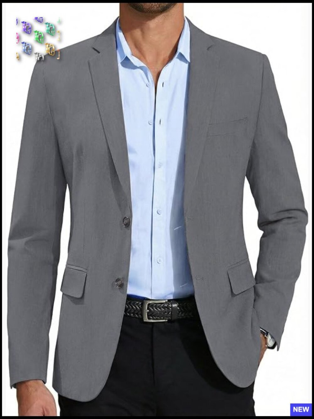 Slim Fit Sport Coat Lightweight Blazer Notch Lapel Two Button Casual Elegant